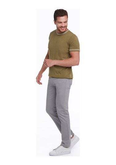 Hatemoğlu Yeşil Slim Fit Basic Bisiklet Yaka Triko Tişört-Yeşil