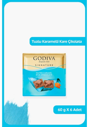 Godiva Tuzlu Karamelli Sütlü Kare Çikolata 60g X 6 Adet