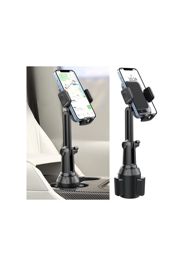 Chuangyinshop Siyah Araç Telefon Tutucu 2025 Yeni Su Bardağı Tipi Ayarlanabilir Telefon Tutacağı