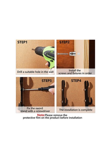 Sones Akrilik Samuray Kılıcı Ve Kını Tutucu Siyah