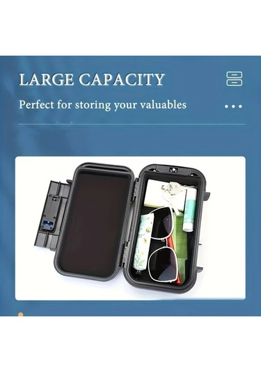 Fochsia Plaj Kodu Kutusu - Gri 4 Haneli Şifreli Kilitli Su Geçirmez Çanta Seyahat Kasası