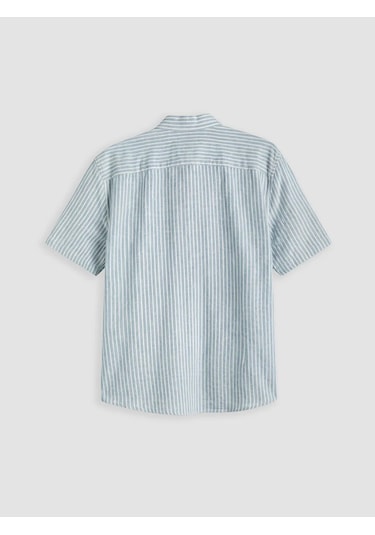 Lc Waikiki Mavi Regular Fit Çizgili Dokulu Erkek Gömlek