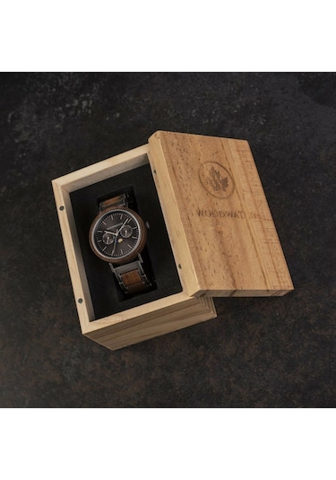 Woodwatch Ww-el-bıw Brushed Iron Walnut Ahşap Erkek Kol Saati 41 Mm