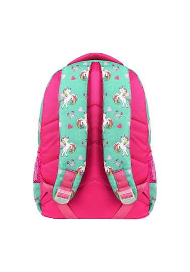 Waddell Lisanslı Fuşya Unicorn Desenli Kız Çocuk İlkokul Sırt Çantası Ve Beslenme Çantası