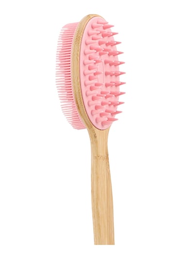 Suntek Duş Fırçası Bambu Sırt Scrubber 42cmx7.5cm-kırmızı