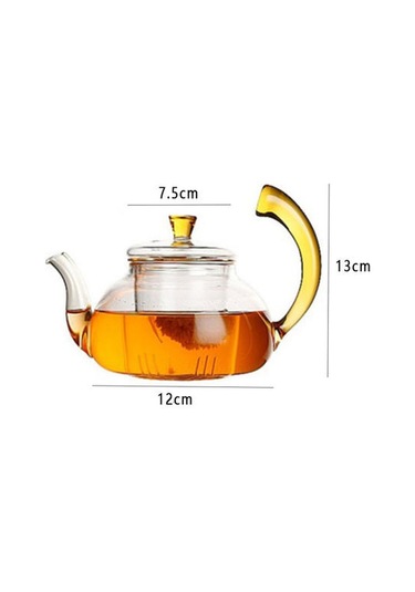 600 Ml Cam Çaydanlık Açık Kolu Pot Yaratıcılık Teaset Çay Demlik Teaware Borosilikat Cam Su Isıtıcısı Drinkware Çaydanlıklar Antrasit