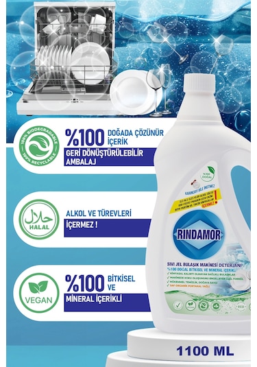 %100 Doğal Bitkisel Sıvı Jel Bulaşık Makinesi Deterjanı - Organik Portakal Yağlı