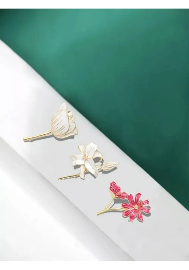 Olfil Broş Çiçek Zarif Zambak Beyaz 194433134 Altın Rengi