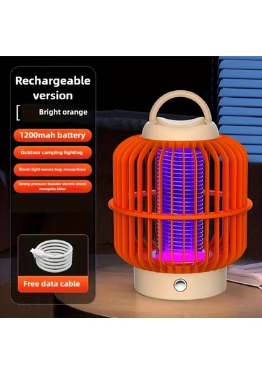 Boatshop1 Şarj Edilebilir 2si 1 Arada Beige Kablosuz Sinek Öldürücü Lamba Yaz İçin Açık Hava Kamp Bahçe Ev