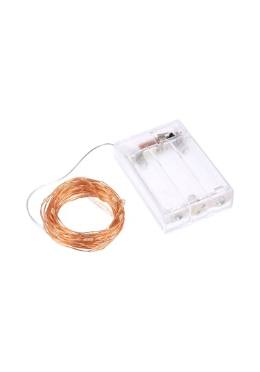 Neevoyu 10 Metre 100 Led Bakır Tel Işık Zinciri, Pil Kutulu 3xaa Pil Gerekiyor , Katlanabilir, Islak Beyaz Işık, Ev/parti Dekorasyonu, Dıy Şekillendirilebilir Beyaz