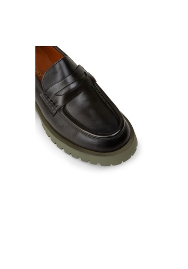 Deery Kadın Yeşil Hakiki Deri Loafer Ayakkabı - 02034zyslc01