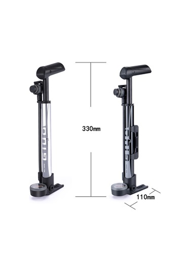 Yuntech01 Alüminyum 120psı Yüksek Basınçlı Bisiklet Pompa, Schrader-presta Valf, Canlı Basınç Göstergeli, Siyah, Taşınabilir Mini Stüdyo