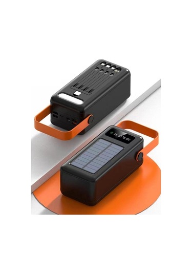 Polygold Pw-2080 80000 Mah Solar Powerbank Dahili 4 Kablolu Hızlı Şarj Cihazı Led Işıklı Dijital
