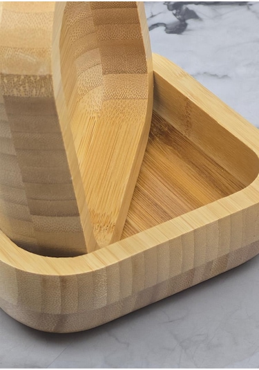 Bambu Kase - Doğal Tabak - 14 Cm, 260 Ml Sarı