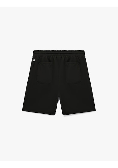 Koton Cep Detaylı Biyeli Beli Bağcıklı Spor Şort Siyah 6wam40039nk Siyah