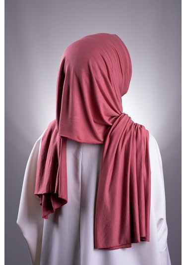 Gül Kurusu Düz Klasik Şal Viskon Kumaş Likralı Penye 202101_18 Gül Kurusu