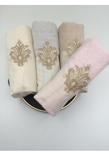 Finezza Nadide Pamuk Krem&Bej&Pudra&Gri Havlu Seti 50x90 Cm Dörtl Pudra Gri
