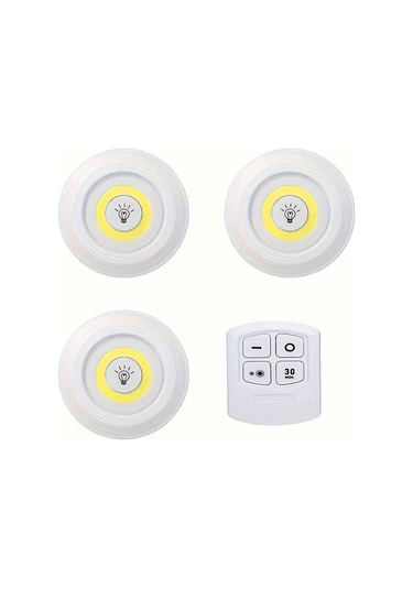 Beyaz Işık 3 Parça 6 Adet/3 Adet Akıllı Kablosuz Led Dolap Işıkları Cob Gece Lambası Uzaktan Kumanda İle - Gardırop, Mutfak Ve Daha Fazlası İçin Mükemmel