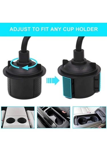 Araç Bardaklık Yeri Telefon Tutucu Ayarlanabilir Kollu Sabitleme