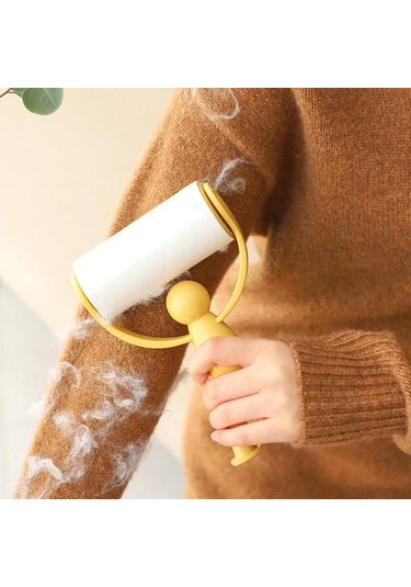 Homyl 2 Parça Yapışkan Lint Rulo Yedekler Köpek Saç Sarı Sarı