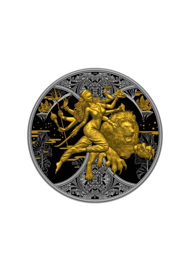 AgaKulche Durga Rutenyum 2024 Altın Kaplama Gümüş Sikke Coin
