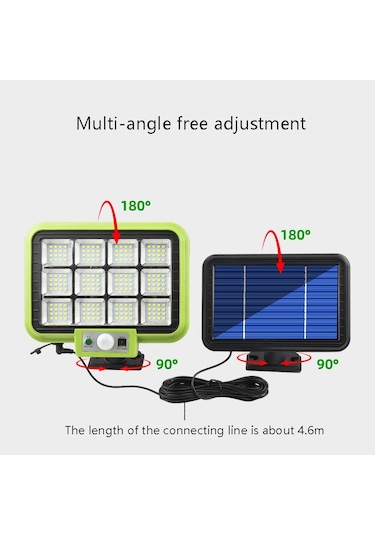 Sones 6 X 49 Cob Açık Su Geçirmez Güneş Bölünmüş Tip Duvar Lambası İnsan İndüksiyonlu Bahçe Koridor Ev Sokak Lambası
