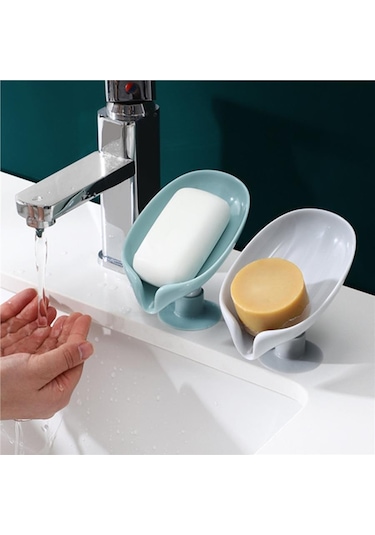 2 Adet Gri Vantuzlu Su Giderli Sabunluk Şık Tasarımlı Su Tutmaz Katı Sabunluk Diğer