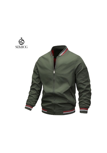 İlkbahar Ve Sonbahar Erkek Günlük Bol Ceket Yeşil