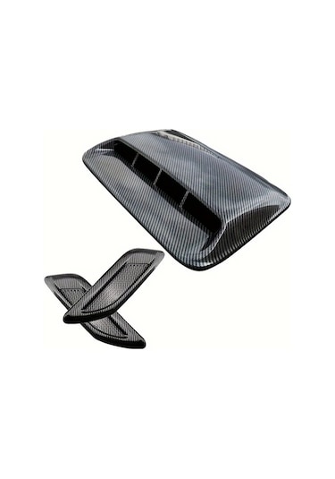 Dashanshop 3 Adet Siyah Abs Karbon Fiber Kaput Venti Motor Soğutma Ve Şık Görünüm