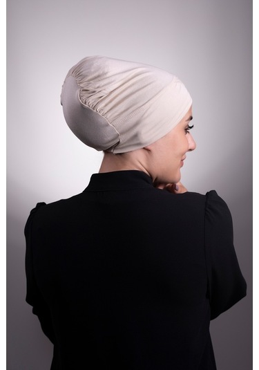 Bej Pratik Hazır Geçmeli Iç Bone Viskon Kumaş Çapraz Tek Bantlı 3 Bej