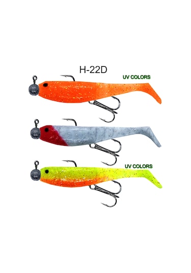 Hergele Sandeel 65mm Silikon Balık Jighead Ve İğneli 3 Lü Paket