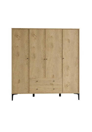 Focus Wood 4 Kapaklı,2 Çekmeceli Dolap/gardırop %100mdf