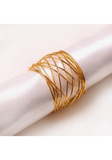 Homyl 6x El Sanatları Peçete Halkaları Parti Yemek Altın Altın