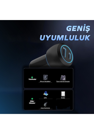 Woyax Araç Şarj Aleti Çakmaklık Type-c + Usb Girişli 38w 2 İn 1 Car Charger