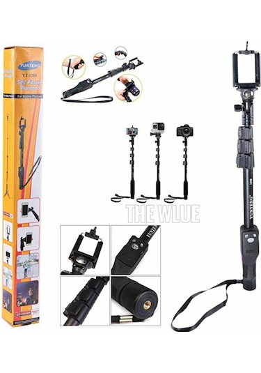 Bluetooth Kumandalı Profesyonel Selfie Çubuğu Monopod 125cm