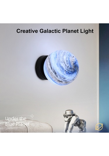 Springsun Modern Duvar Aplik Led Aydınlatma - 3 Renk Seçenekli Yatak Odası Ve Salon İçin Bakır & Mavi Bakır - Mavi