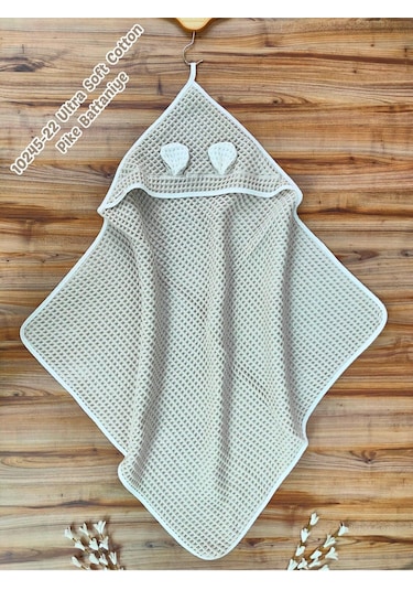 Ekru Pike Bebek Battaniyesi Doğal Organik Uyku Çift Taraflı Bebek Havlu Örtü Yenidoğan Mevsimlik Kahverengi