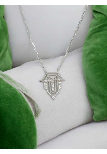 Serenay Modeli 925 Ayar Gümüş Kolye Modern Ve Trend Tasarım, 50 Cm Zincir Gümüş