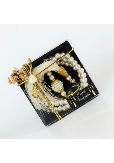 1 Adet Lüks Ramazan Hediyesi Kutulu Inci Tesbih Iftar Sofrası, Kuran, Kandil Ve Mevlid Hediyeliği