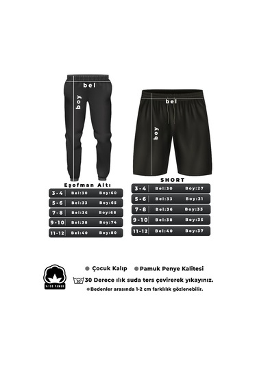 Çocuk 2'li Short & Eşofman Altı Siyah