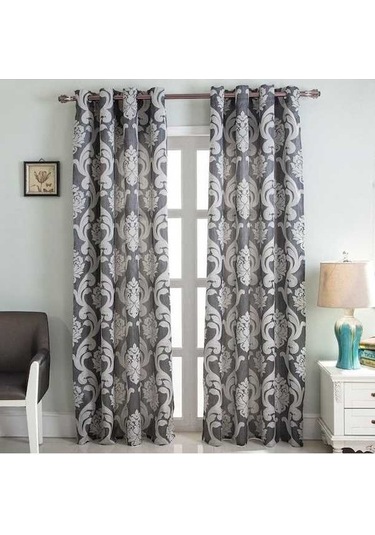 Novahub 1 Adet Jakarlı Gri Perde Balkon Kapısı 40% Yarı Karartma W150cm L200cm Ev Dekor Lozujoju Gri