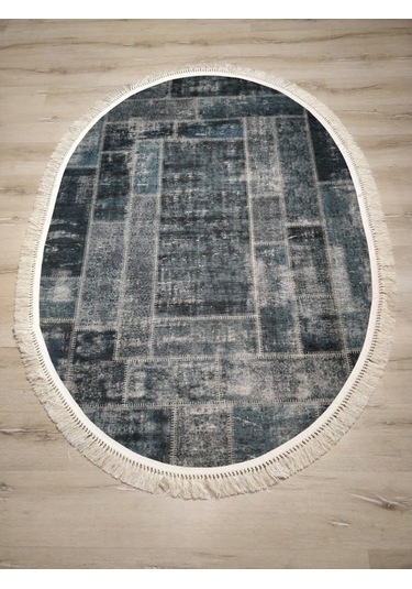 Yamalıhome Angel 1444-02 Patchwork Antrasit 120X180 Cm Saçaklı Ov