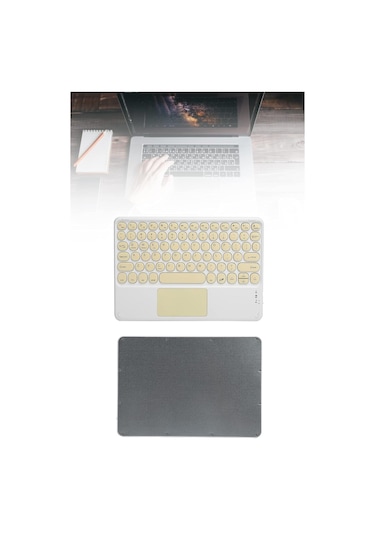 Touchpad Tüm Cihazlara Uyumlu Bluetooth Klavye Touchpad Slim Kabl