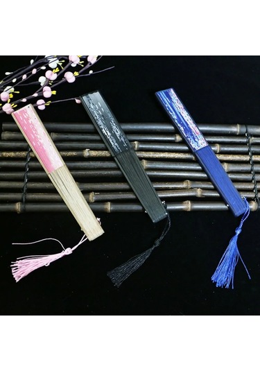 Singree Dans Gösterileri İçin Klasik Bambuslu İpek Çelik Fan - Çin-japon Stili, Nikah, Banket, Hediye