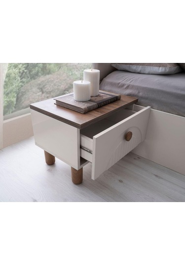 %100 Mdf-aytaşı-bohem Craft Komodin Beyaz