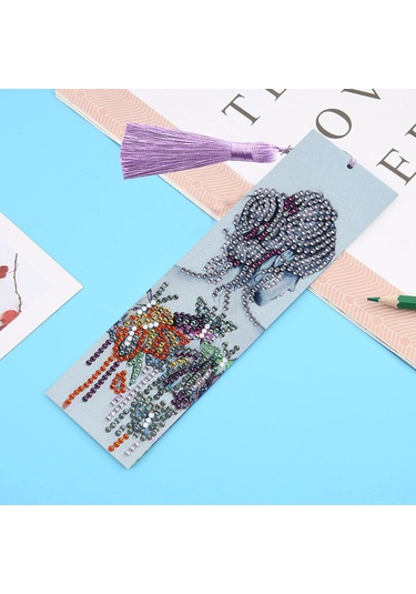 Padalink 21x6cm Deri Yapıştırma Taşlı Kitap İşareti, Çok Renkli Taşlar, Araç Seti Ve Süperlik İçeren Dıy Oyuncak Diğer