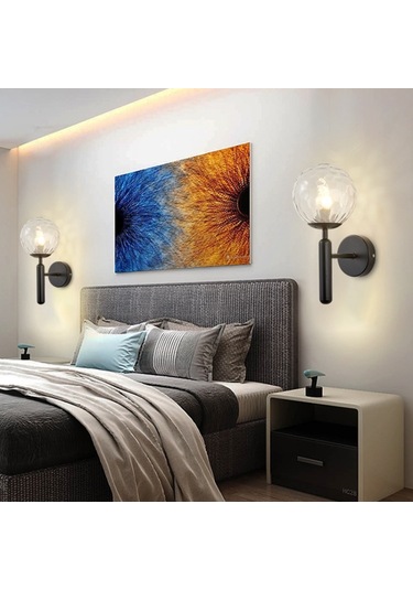 Yuvarlak Cam Led Duvar Işığı For 12w Warm Light Beyaz Siyah