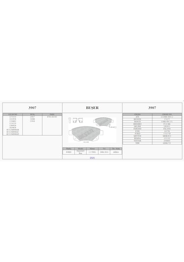 Ferbe 44302''beşer3907''ford Transit W347 06-14arka Fren Balatası