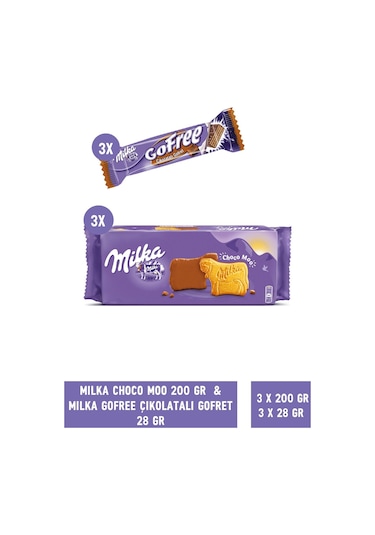Milka Choco Moo 3 x 200 G + Milka Gofree 3 x 28 G
