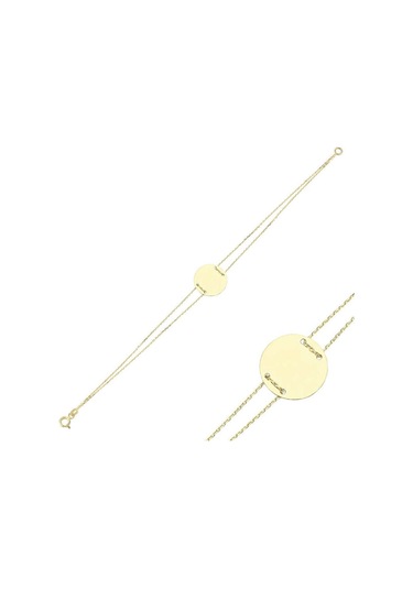 Sembolgold Altın Plaka Bileklik Isim Yazılır Sns-0569 Sarı Altın